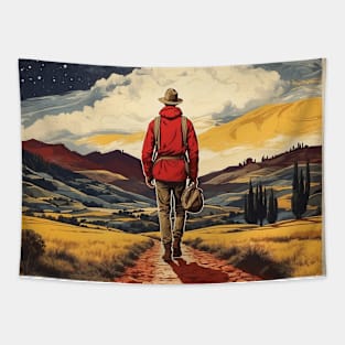 Camino de Santiago Spain Starry Night Travel Tourism Retro Vintage Art Tapestry