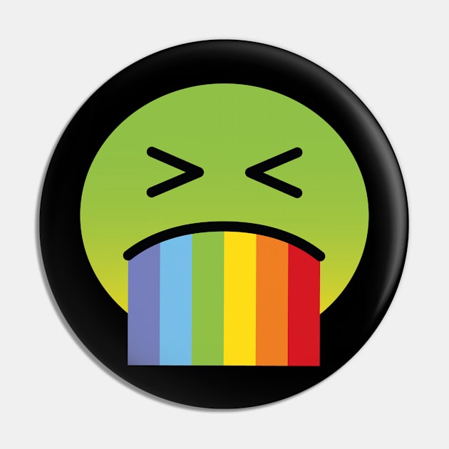 Rainbow Vomit Emoji Face Pin by Stay Studio