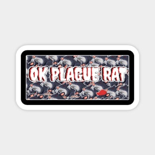 OK Plague Rat One Red Hat Crowd Design Print Wide Bar Magnet