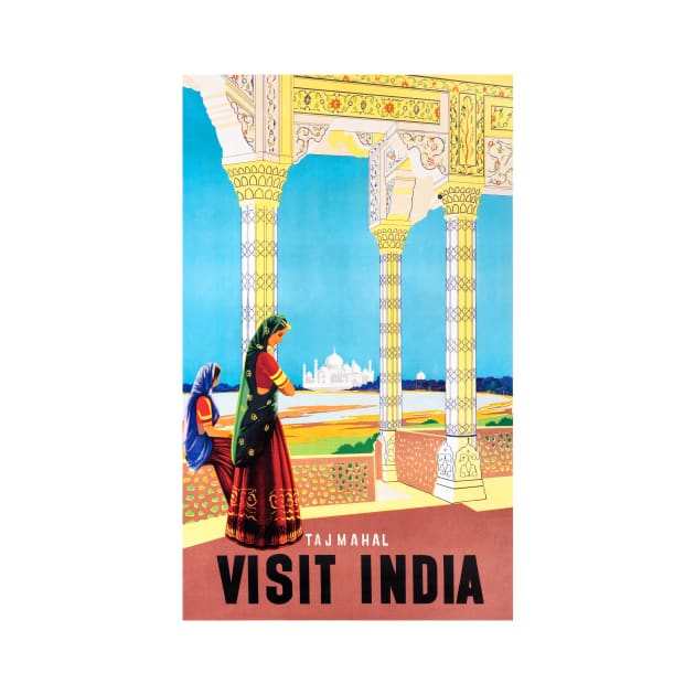 Vintage Travel Poster India Tajmahal by vintagetreasure