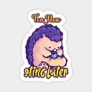 Tea Time Hedgehog Magnet