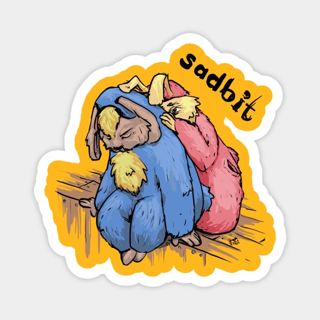 Sadness rabbit Magnet by Shaggy_Nik