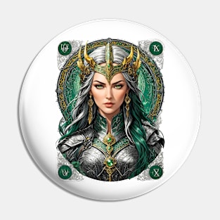 Valkyrie Viking Warrior Valhalla Ragnarok Norse retro design Pin