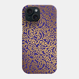 Art and craft Morris arabesque design on a purple background Phone Case