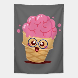 Cute Brain Halloween Ice Cream Tapestry