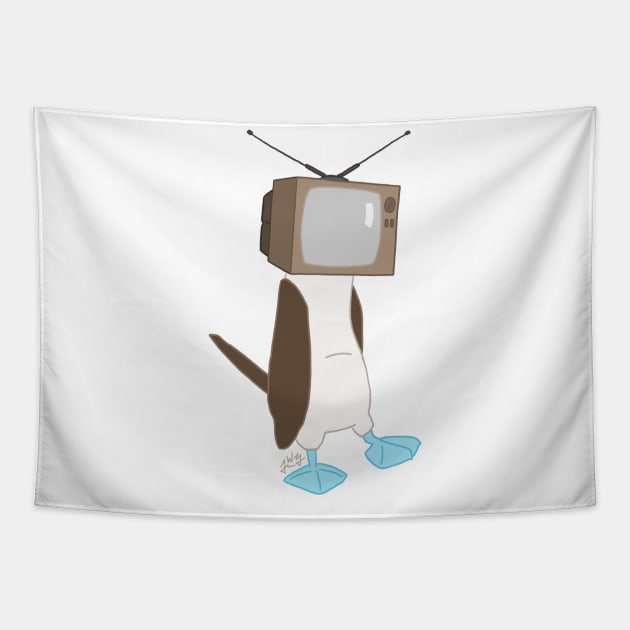 Blue-Footed Booby Tube (Pocket-Sized!) Tapestry by jwolftees