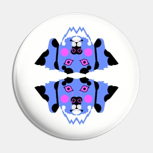 Dalmatian Dog Face, Bold blue Pin