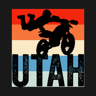 Utah Shape Dirt Motorcycle | Used Look Motorcycle Utah | Vintage USA State T-Shirt