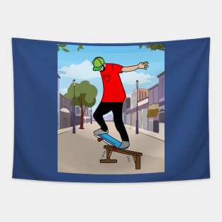 Retro Skateboarder Tapestry