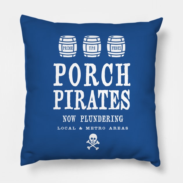 Porch pirate Pillow by RussellTateDotCom