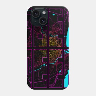 Aberdeen, Scotland City Map Typography - Neon Phone Case