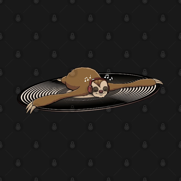 Sloth Relaxing to Vinyl Record by jonmlam