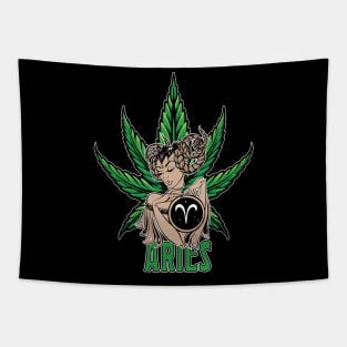 Aries Weed Shirt, Zodiac Cannabis, Aries Marijuana Shirt, Aries Gift, Aries Zodiac tee, Aries tee, zodiac birthday gift Tapestry