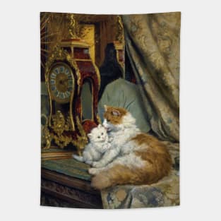 Marmalade and cream, mama cat and kitten Tapestry