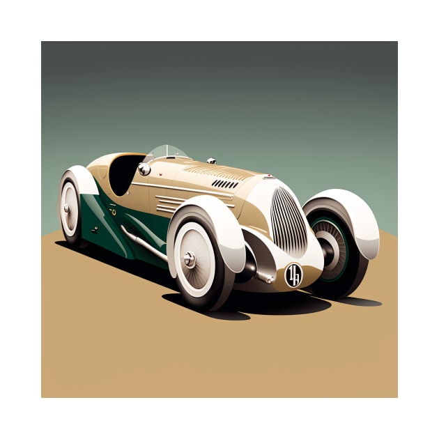 Art Deco Style Racing Car by TheArtfulAI