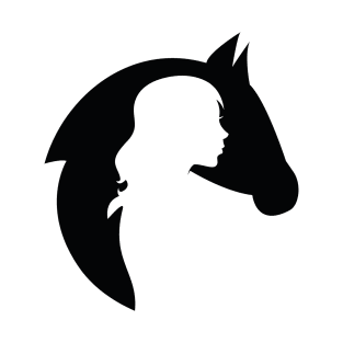 Horse gift riding girl silhouette T-Shirt