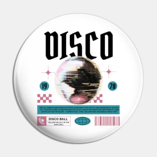 DISCO  - Grainy Mirror Ball (black/pink/teal) Pin