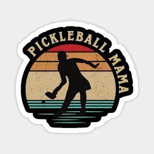 Pickleball mama mom mommy, retro sunset fun sport to play Magnet