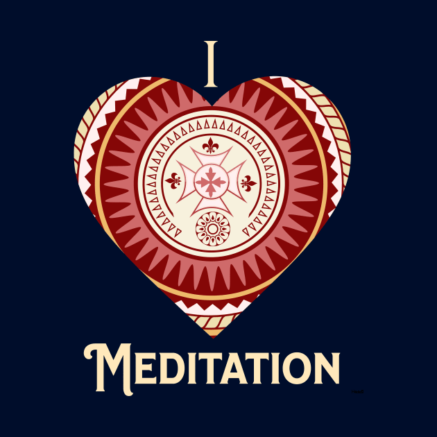 I Love Meditation Mandala Circle by Savi L'amour