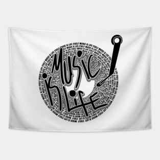 of music is life gramophone themed design Tapestry