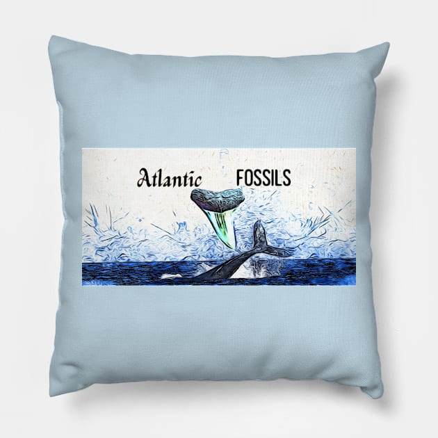 Whale and Atlantic Fossils Shark Tooth Pillow by AtlanticFossils