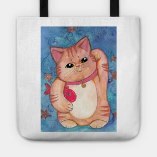 Orange Tabby Lucky Cat Tote