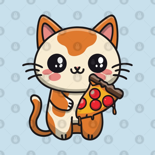 A Cute Kawaii Pizza Cat by Art-Jiyuu