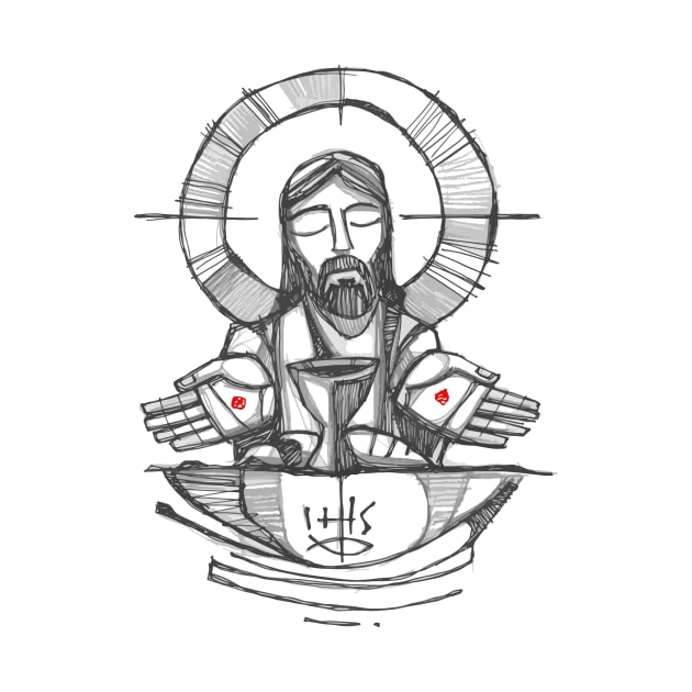 Jesus Christ Eucharist illustration by bernardojbp