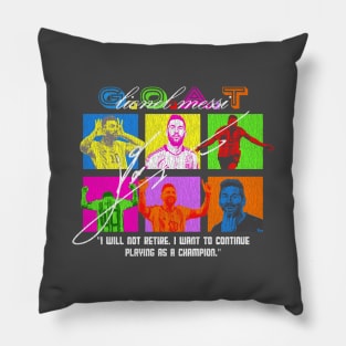 Messi Pop Art Style Vintage Look Pillow