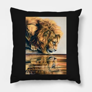 Reflections At The Watering Hole Pillow