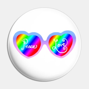 Peace and Love Heart Sunglasses Pin