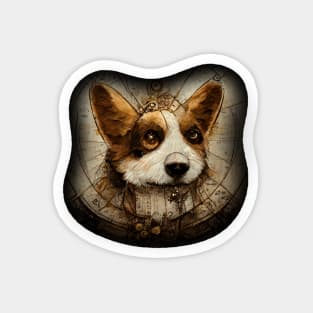 Corgi Surreal Steampunk Artwork, Dog Lover Magnet