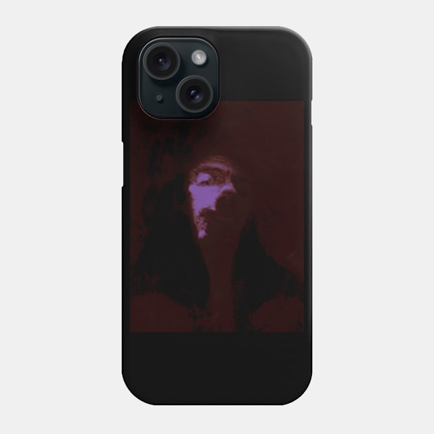 Portrait, digital collage and special processing. Like monk, man, smiling. Head. Weird. More stylized. Dark, red and violet. Phone Case by 234TeeUser234