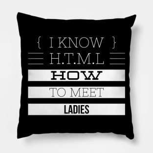 I KNOW H.T.M.L HOW TO MEET LADIES Pillow