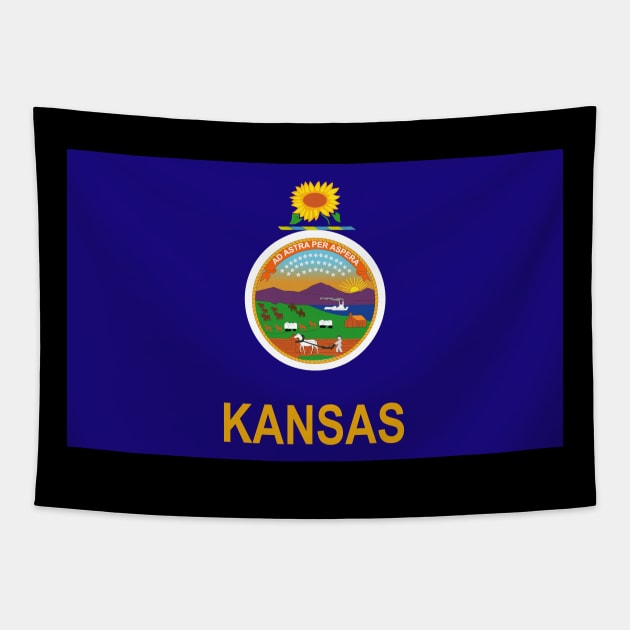 Flag - Kansas wo Txt Tapestry by twix123844