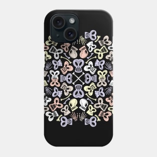 Spooky skulls having fun celebrating the Day of the Dead Phone Case