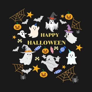 Happy Halloween T-shirt, Halloween Ghost And Pumpkin T-shirt, Halloween for kids.. T-Shirt