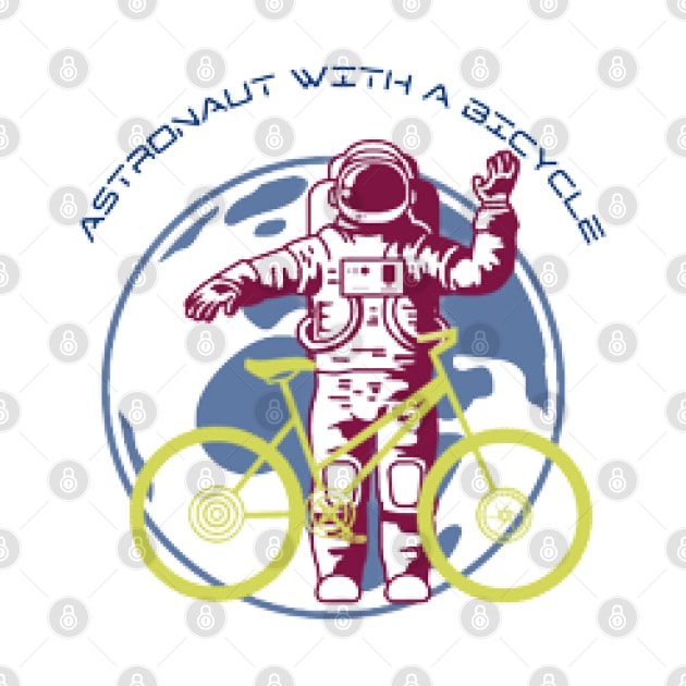 Astronaut With Bicycle, Earth by KoumlisArt