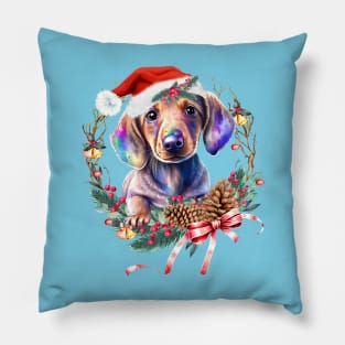 Christmas Dog Dachshund Pillow