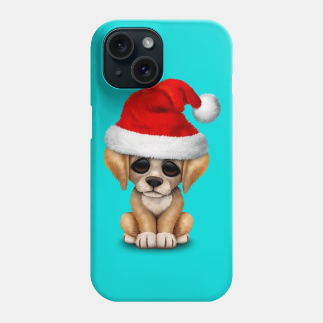 Golden Retriever Puppy Dog Wearing a Santa Hat Phone Case by jeffbartels