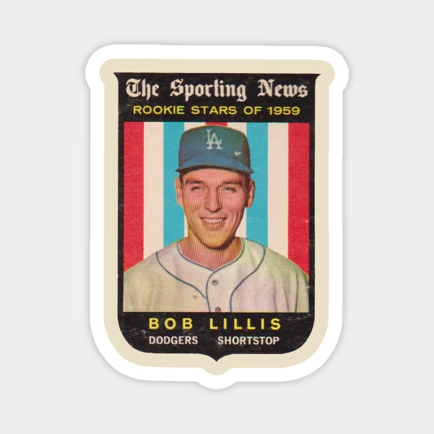 VINTAGE BASEBALL - THE SPORTING NEWS BOB LILLIS Magnet by kedaiadon