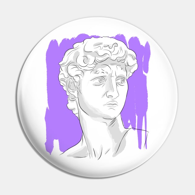 Denizko Art Statue Head Purple Pin by denizko