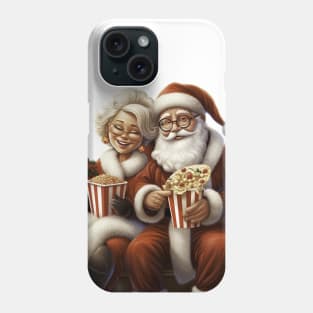 Santa Claus and his Mrs. Claus on white background Phone Case