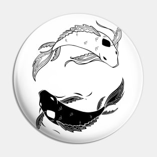 black on white spirit fish Pin