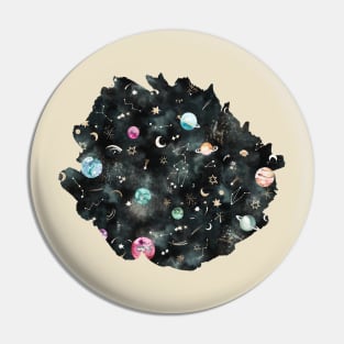 Galaxy Space Planets Constellations Pin