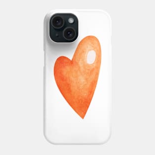 orange heart Phone Case