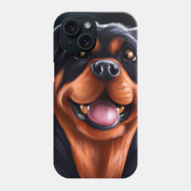 Cute Rottweiler Drawing Phone Case by Play Zoo