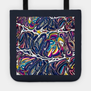 Pop Pour Party Pattern - Paint Pour Art - Unique and Vibrant Modern Home Decor for enhancing the living room, bedroom, dorm room, office or interior. Digitally manipulated acrylic painting. Tote