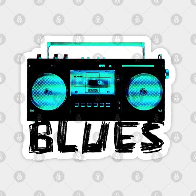 Blues Rock Radio for Blues Music Magnet by badlydrawnbabe