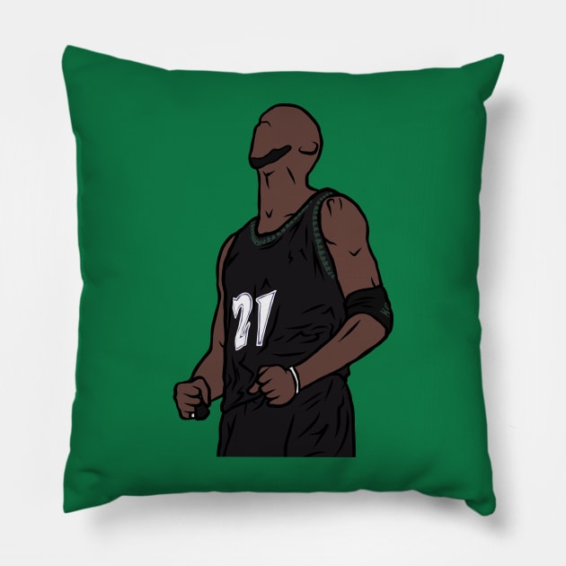 Kevin Garnett Celebration Pillow by rattraptees